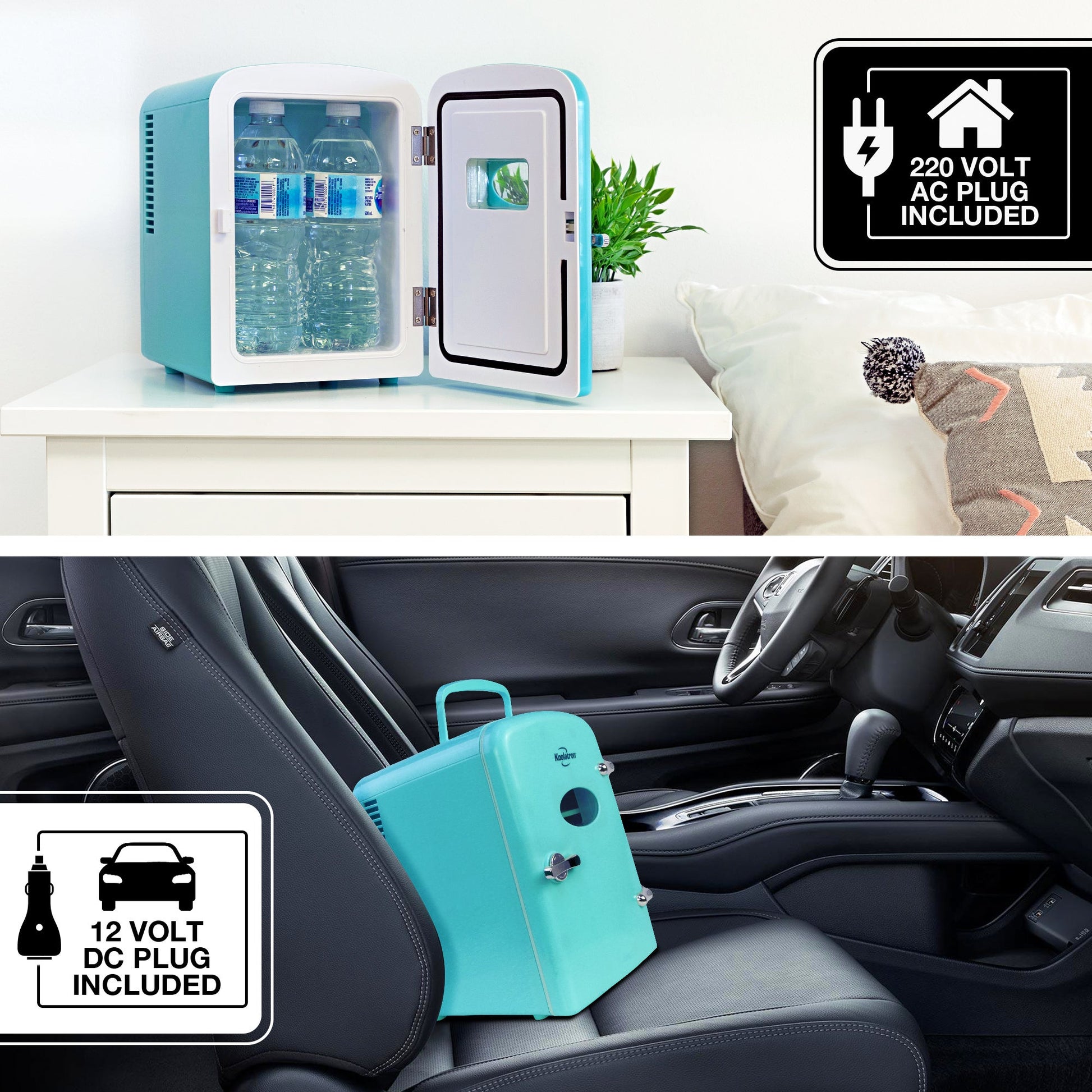 Koolatron Retro Mini Fridge 4L Aqua