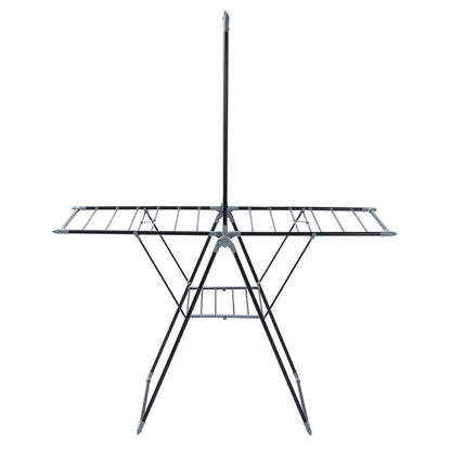 Boxsweden Foldable Clothes Airer with Hanging Rack 155x194cm (Black)