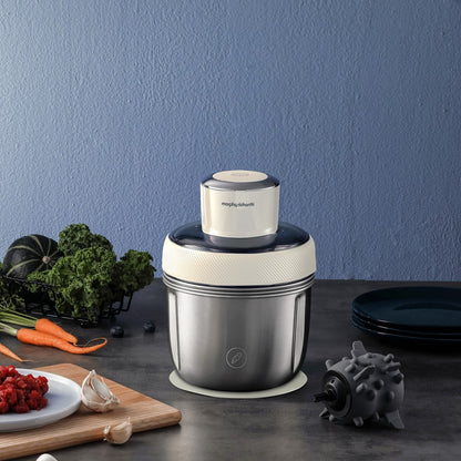 Morphy Richards Stainless Steel Chopper S-Blades One Button Control White
