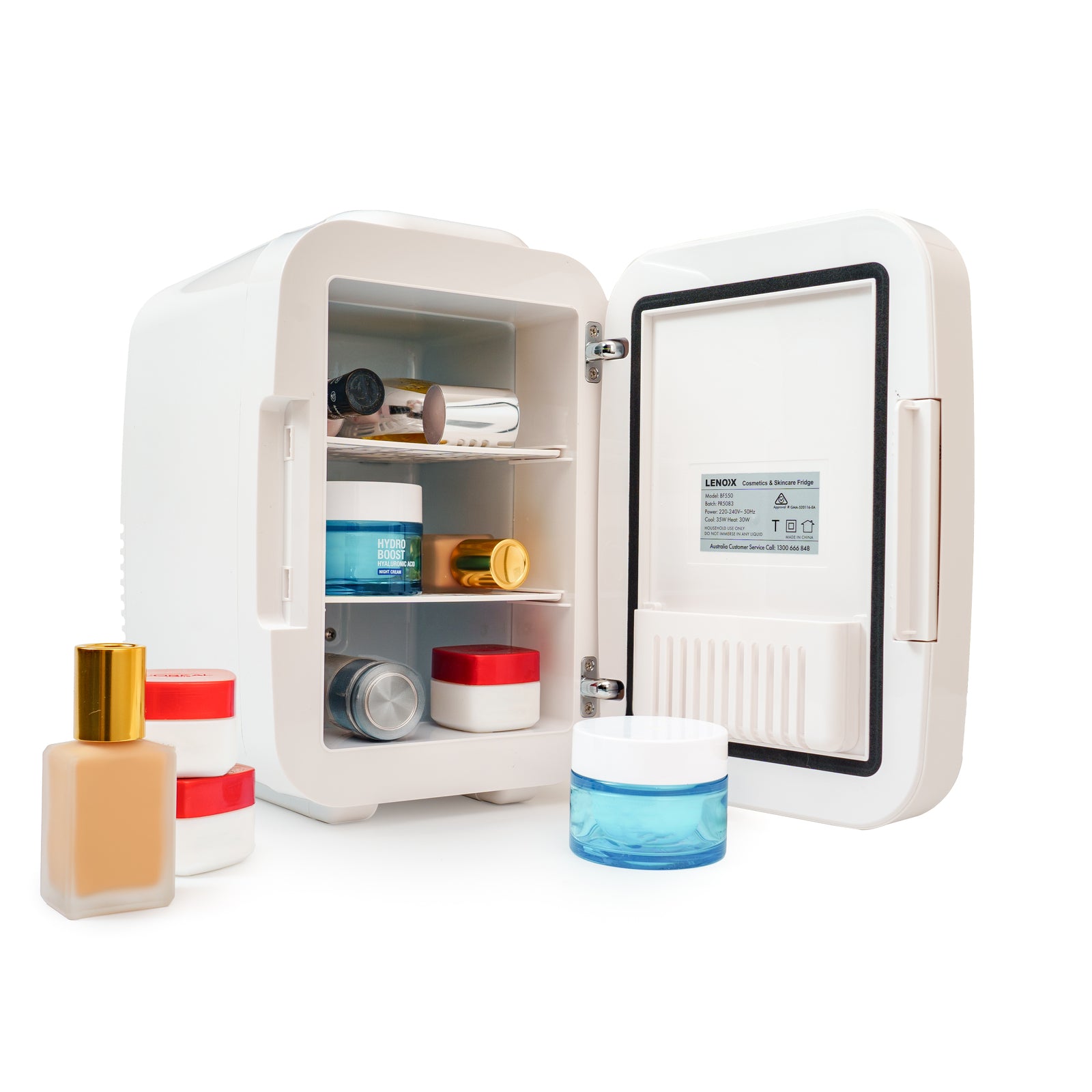Lenoxx 4L Beauty Cosmetic Fridge with Mirror (White)