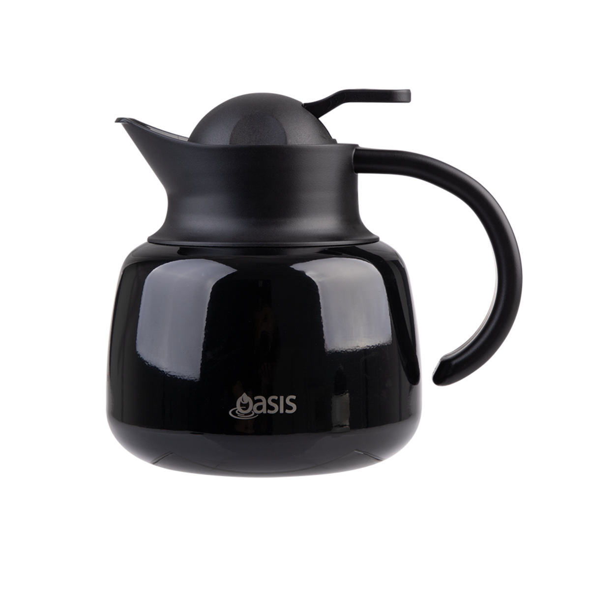 Oasis Stainless Steel Double Wall Insulated Teapot + Strainer 750ml - Black