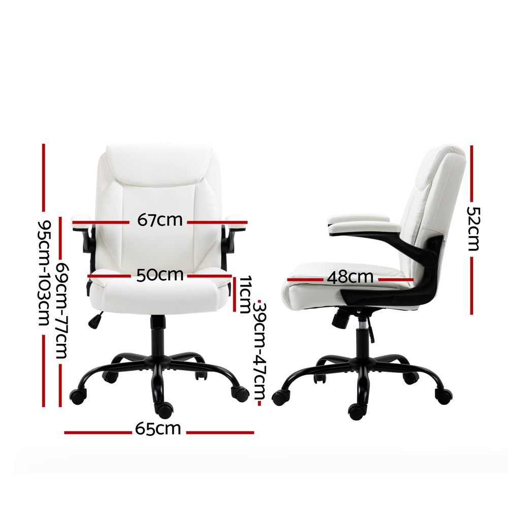 Artiss Executive Office Chair Mid Back (White)