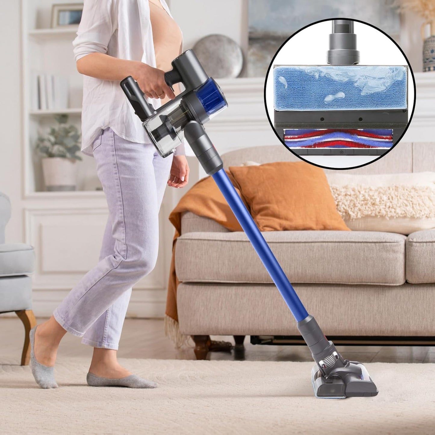 Mygenie H20 Pro Wet Mop 2-in-1 Cordless Stick Vacuum (Blue)