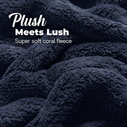 Dreamaker Coral Fleece Heated Throw - Midnight Blue