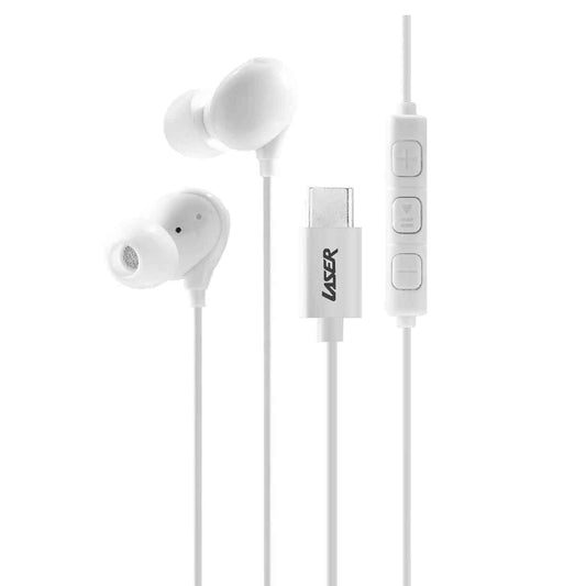 Laser Wired In-Ear Earphones with In-Line Controls (White)