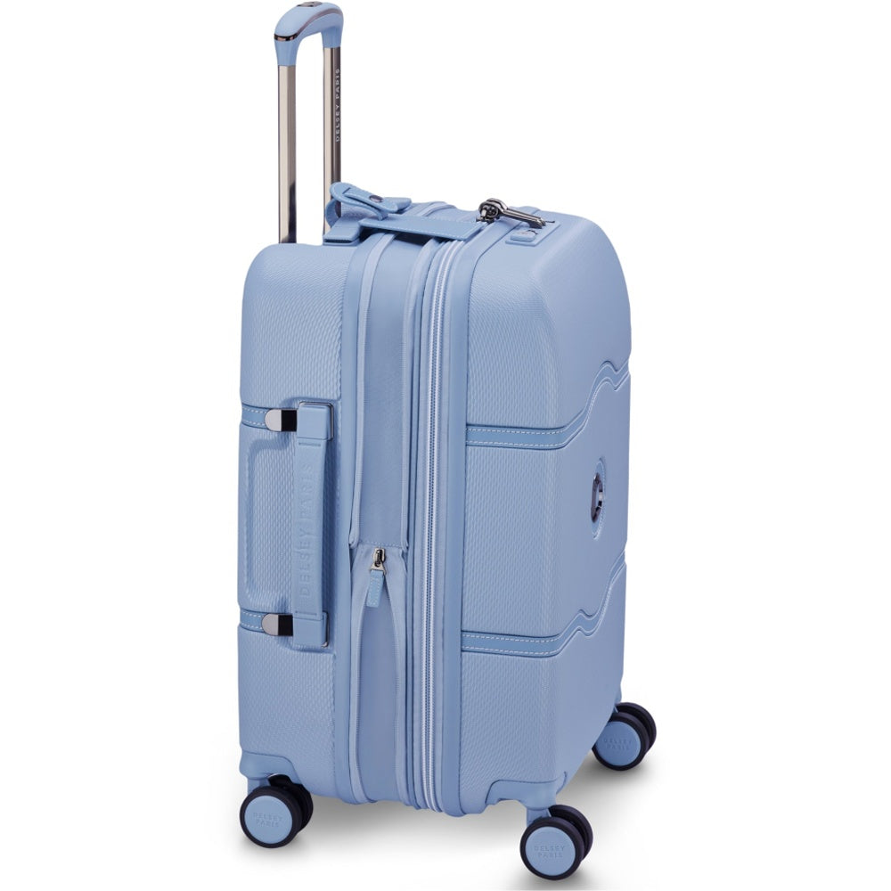 Delsey Chatelet Air 2.0 Carry On 4 Wheel Suitcase with TSA Lock Light Blue 55 cm