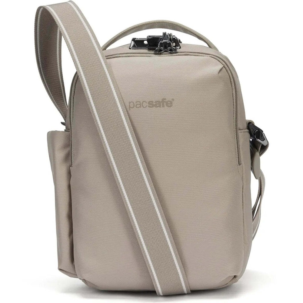Pacsafe V Tour Anti-Theft RFID Blocking Tablet Fit Crossbody Bag Beige