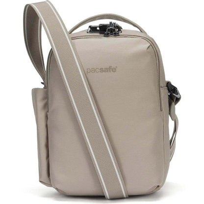 Pacsafe V Tour Anti-Theft RFID Blocking Tablet Fit Crossbody Bag Beige