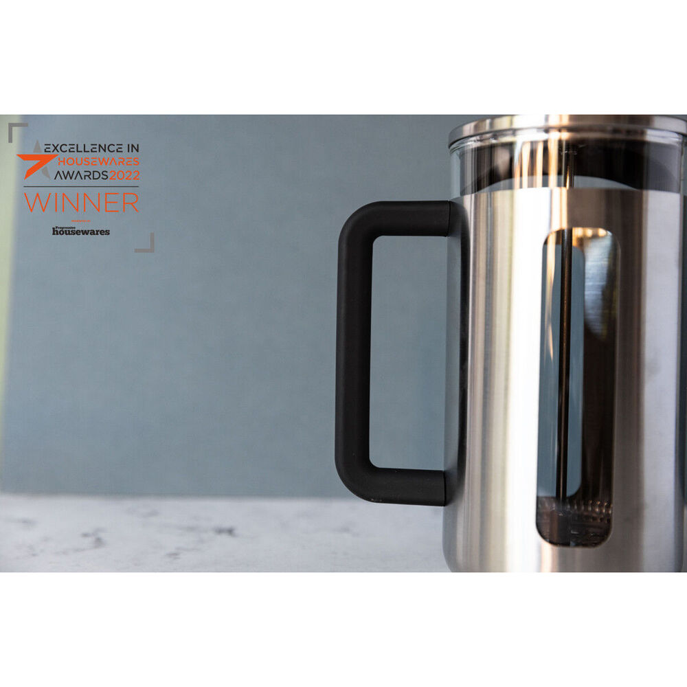 La Cafetiere Pisa 8-Cup 1L Brushed Stainless Steel/Glass French Press (Silver)