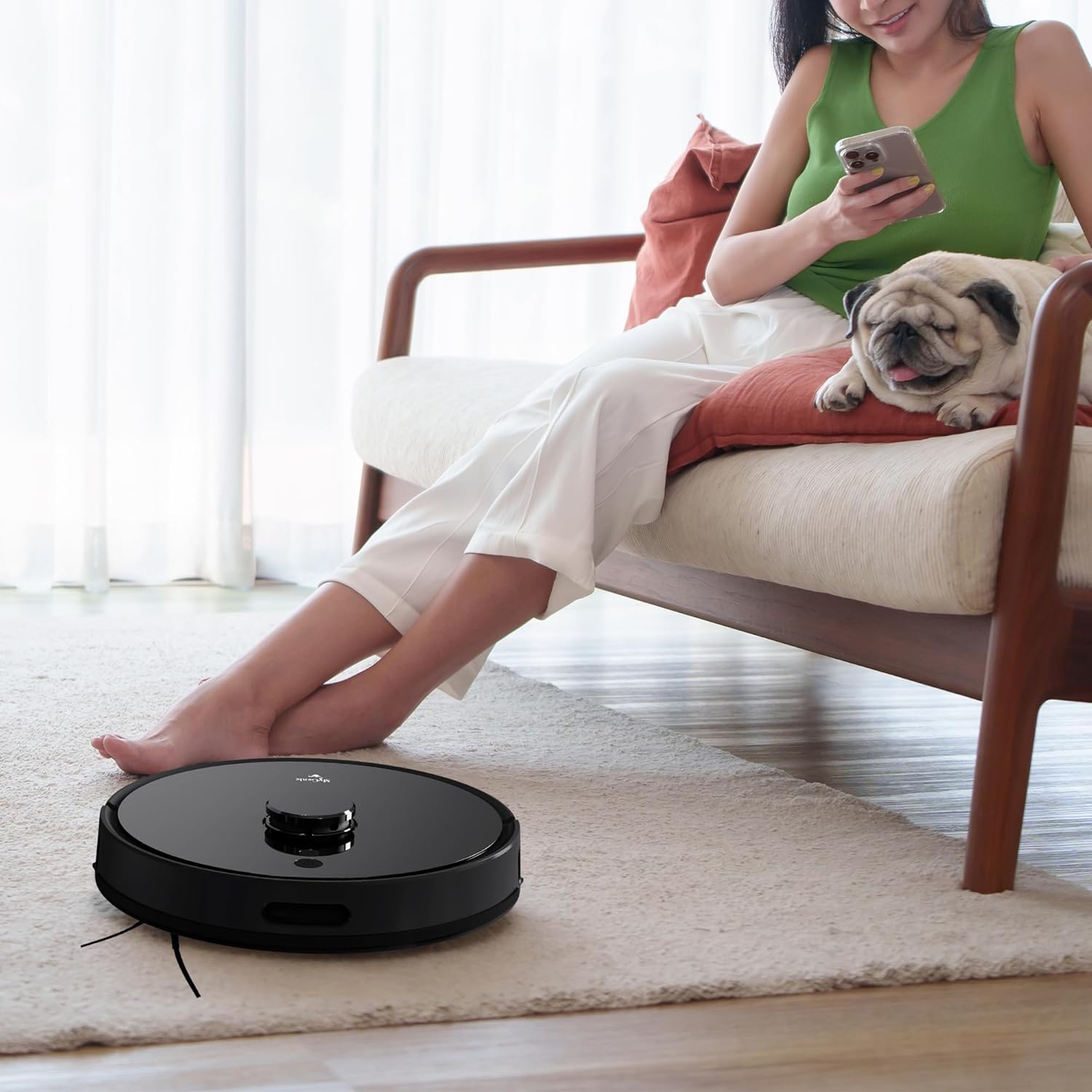 Mygenie Laser Sonic Ai Robotic Vacuum (Black)