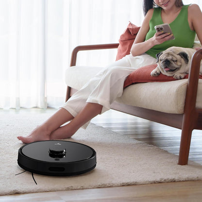 Mygenie Laser Sonic Ai Robotic Vacuum (Black)