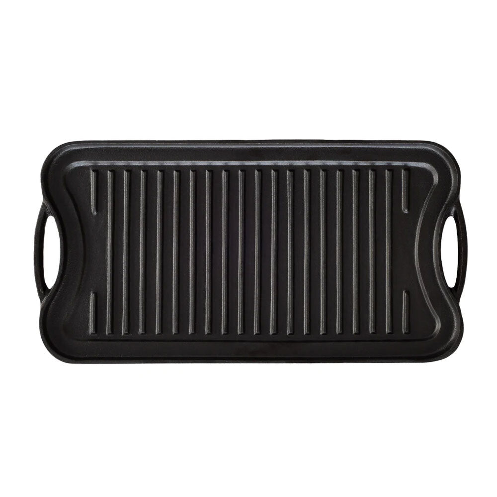 Healthy Choice Oil-Seasoned Reversible Cast Iron Griddle/Grill Plate 50x25cm