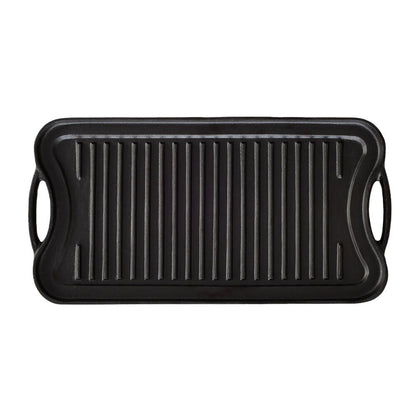 Healthy Choice Oil-Seasoned Reversible Cast Iron Griddle/Grill Plate 50x25cm