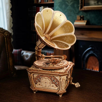 Robotime Mechanical Gear Music Box Diva Gramophone