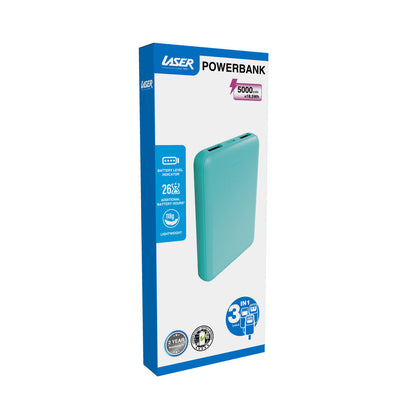 Laser Powerbank 5000mAh (Aqua)