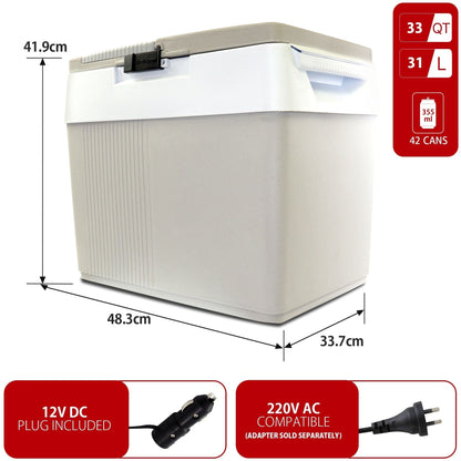 Koolatron 31L Grey Kargo 12v Cooler Warmer Portable Travel Fridge