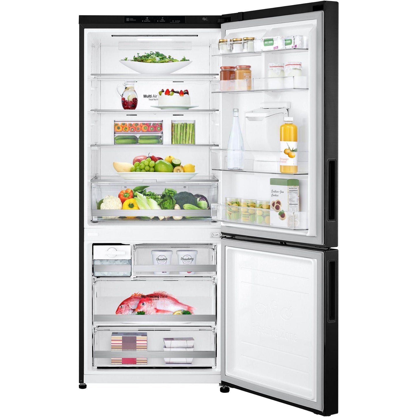 LG GB-W455MBL 420L Bottom Mount Fridge (Matte Black)