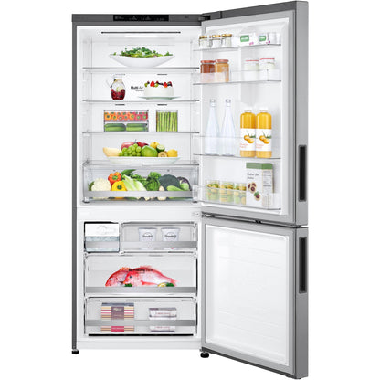 LG GB-455PL 420L Bottom Mount Fridge (Stainless Steel)
