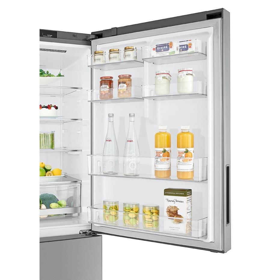 LG GB-455PL 420L Bottom Mount Fridge (Stainless Steel)