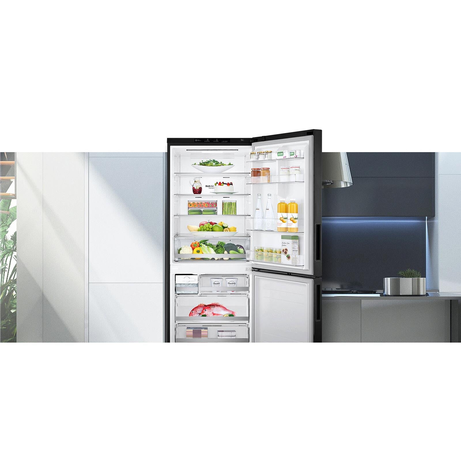 LG GB-455PL 420L Bottom Mount Fridge (Stainless Steel)