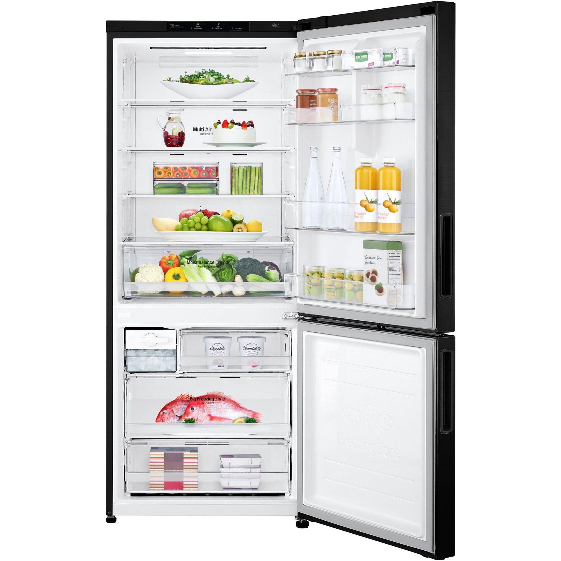 LG GB-455BTL 420L Bottom Mount Fridge (Black)