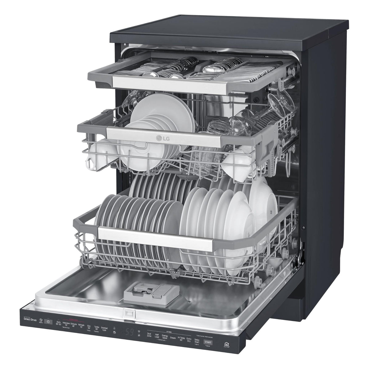 LG XD3A25MB TrueSteam 15-Place Setting Freestanding Dishwasher (Matte Black)