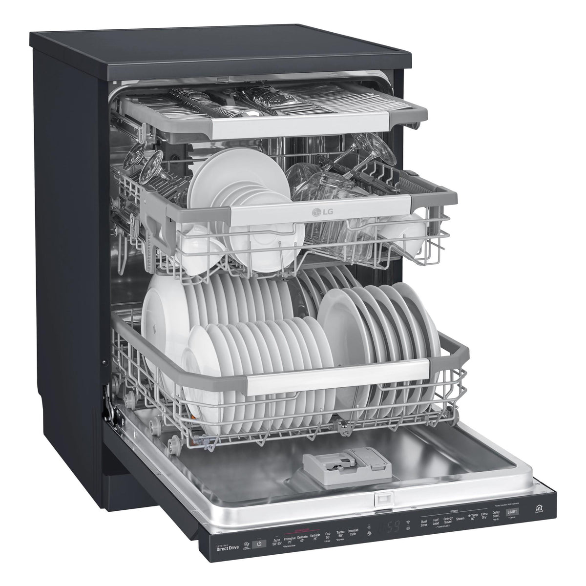 LG XD3A25MB TrueSteam 15-Place Setting Freestanding Dishwasher (Matte Black)