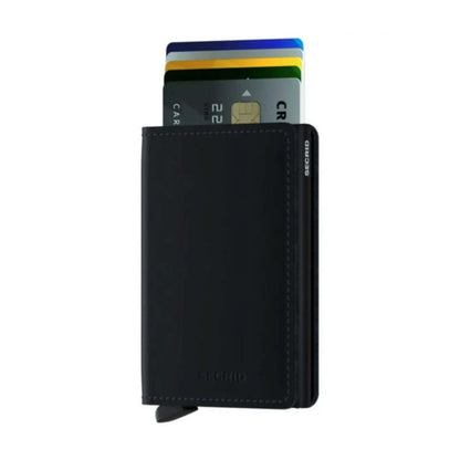 Secrid Slimwallet Compact RFID Slim Matte Leather Card Protector Wallet Black