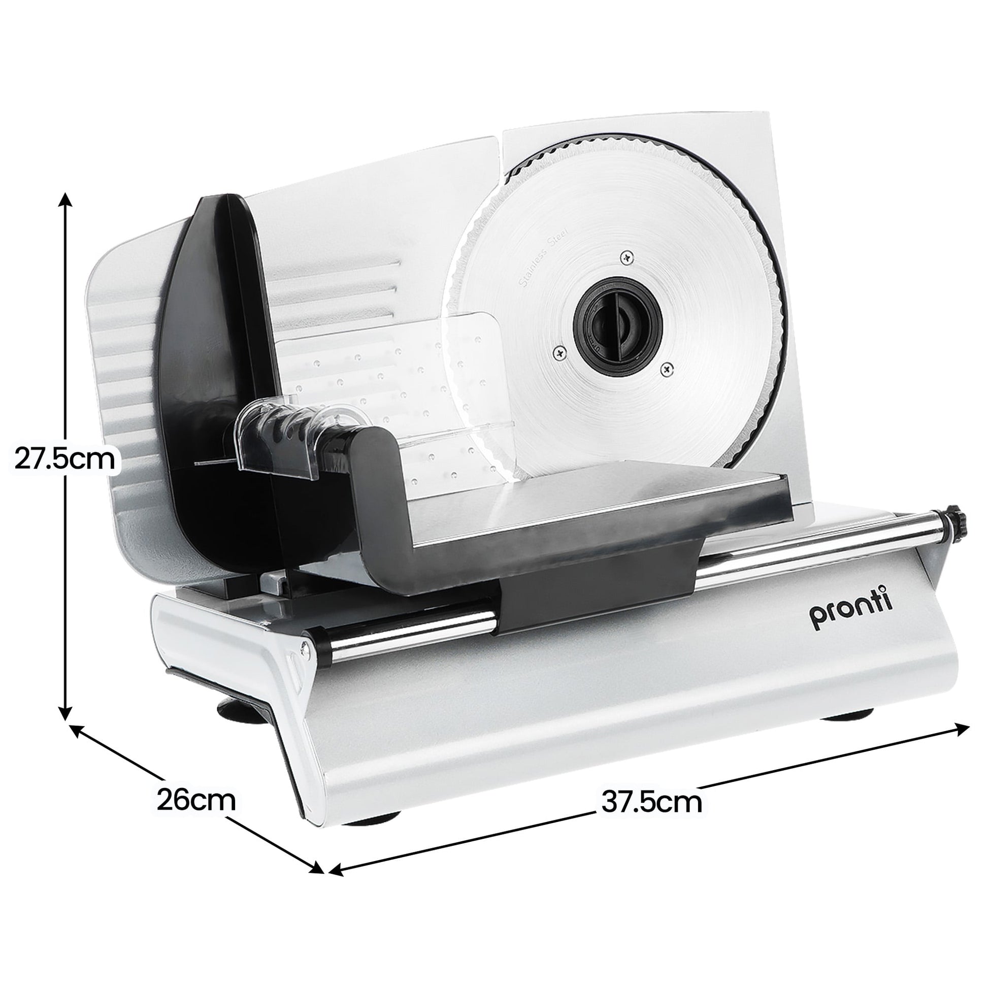 Pronti Electric Deli and Food Slicer 200W with 2 Blades - White