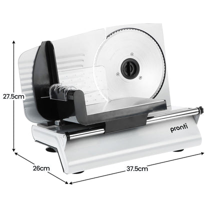 Pronti Electric Deli and Food Slicer 200W with 2 Blades - White