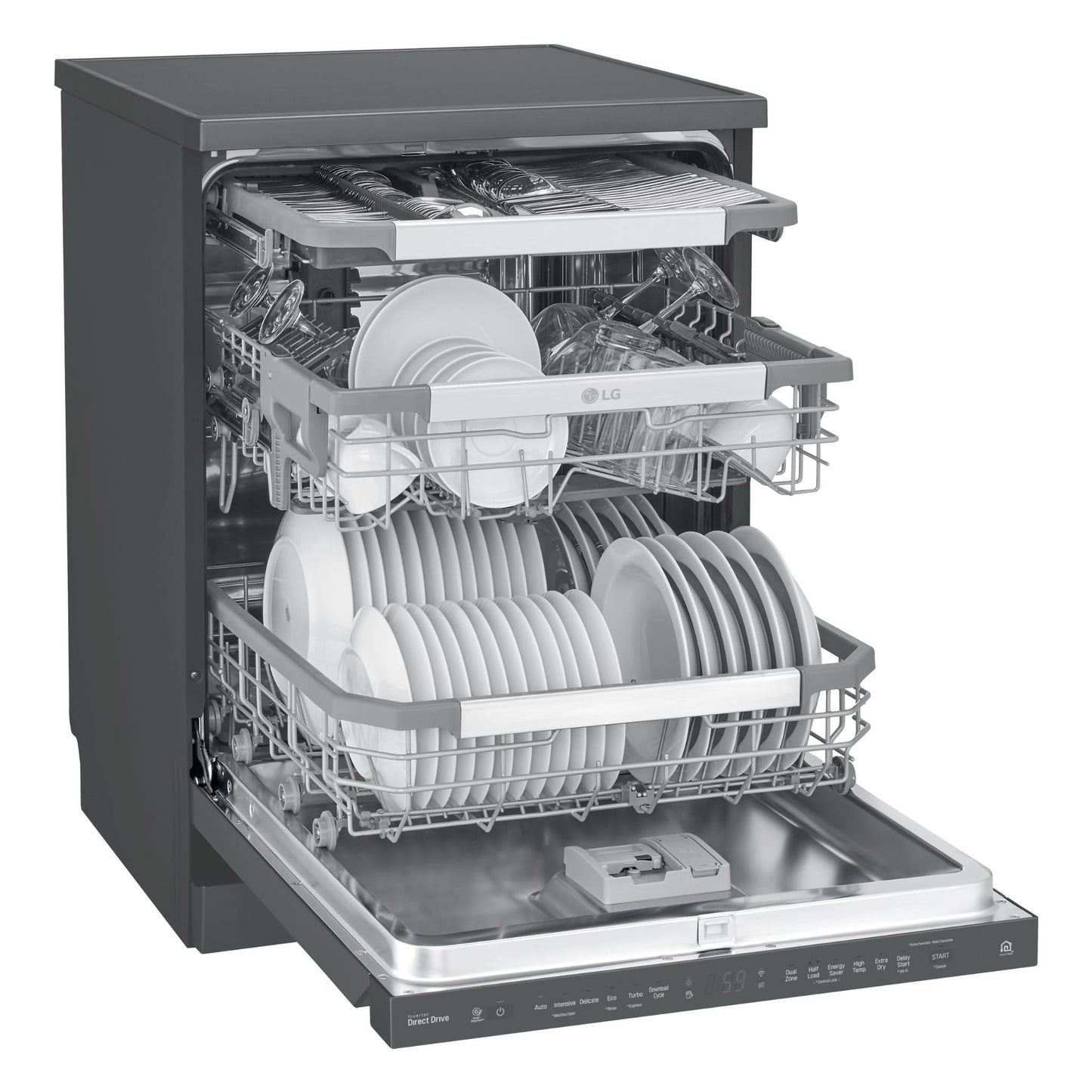 LG XD3A15MB QuadWash 15-Place Setting Freestanding Dishwasher (Matte Black)