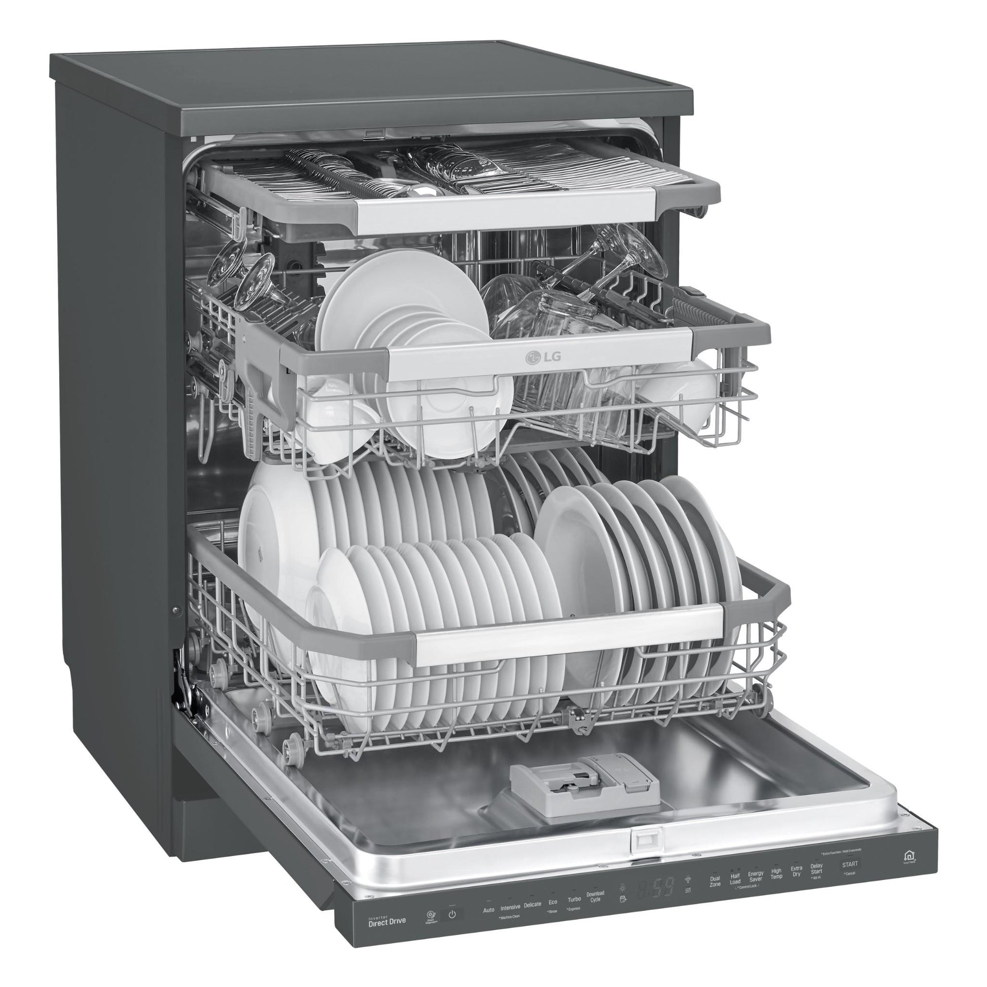 LG XD3A15MB QuadWash 15-Place Setting Freestanding Dishwasher (Matte Black)