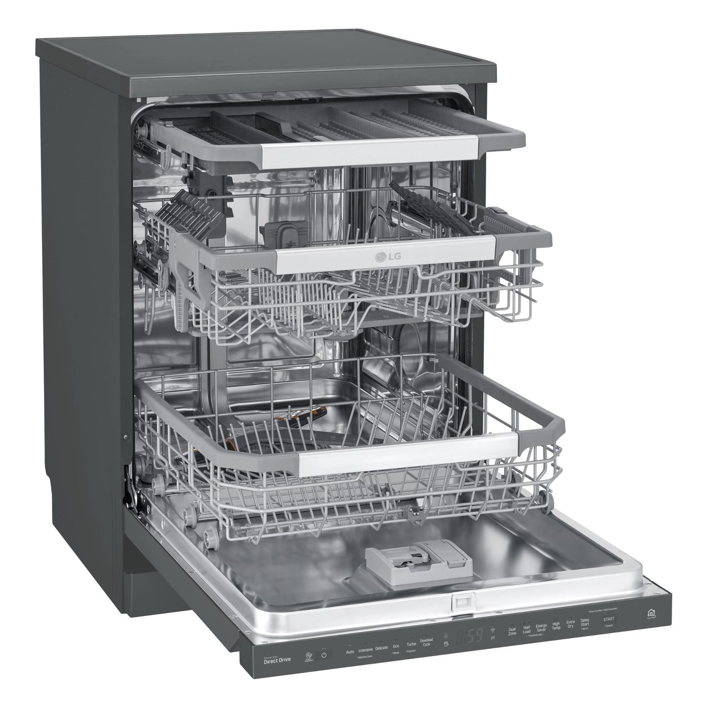 LG XD3A15MB QuadWash 15-Place Setting Freestanding Dishwasher (Matte Black)