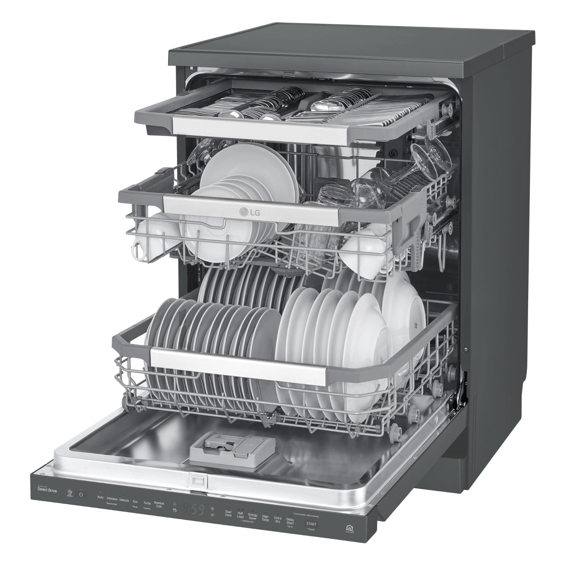 LG XD3A15MB QuadWash 15-Place Setting Freestanding Dishwasher (Matte Black)