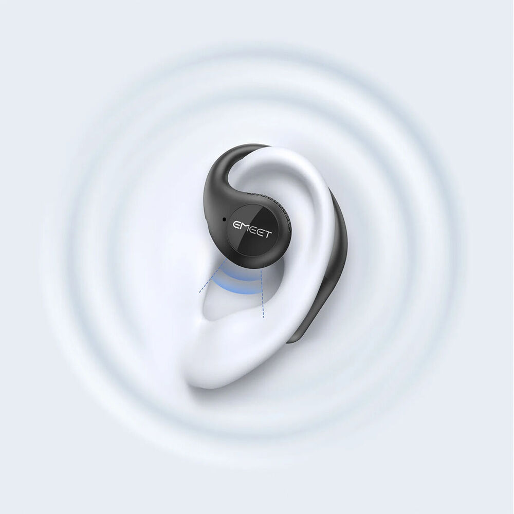 EMeet AirFlow Wireless Open-Ear Bluetooth Wireless Earbuds Rechargeable Black