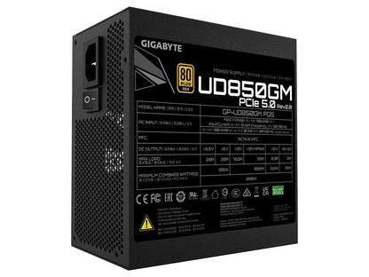 Gigabyte 850W 80+ Gold Fully Modular PCIe 5.0 ATX Power Supply (GP-UD850GM PG5)