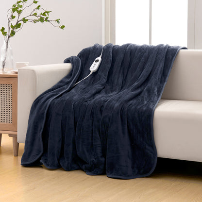 Dreamaker Coral Fleece Heated Throw - Midnight Blue