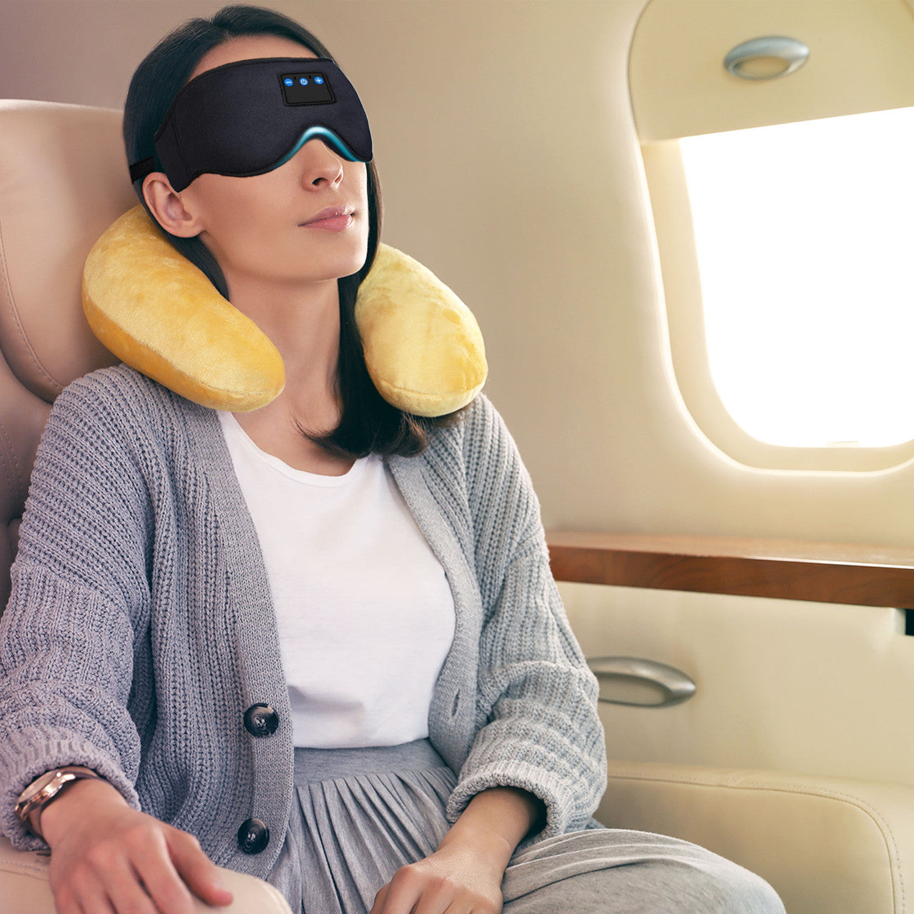 Laser Sleep Mask with Bluetooth Headphones (Black)