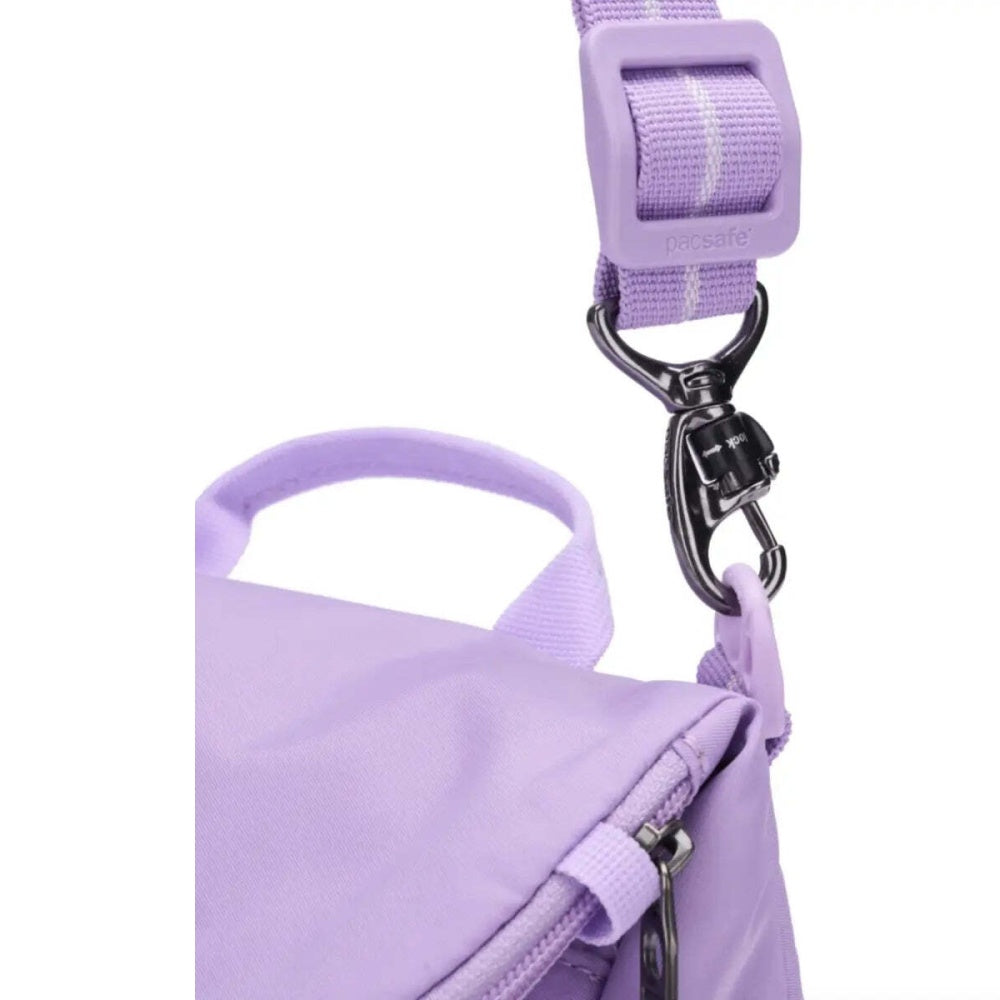 Pacsafe Go Anti-Theft RFID Blocking Expandable Saddle Crossbody Bag Lavender