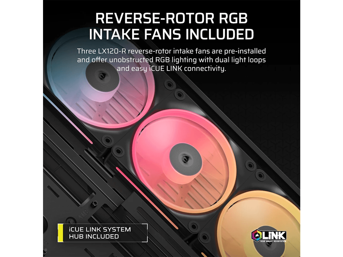 Corsair FRAME 4500X LX-R RGB iCUE LINK Panoramic Glass ATX Mid-Tower Case - Black