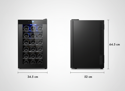 Lenoxx 18 Bottle Thermoelectric Wine Fridge, 130W, UV Protected Glass Door, Soft LED Illumination