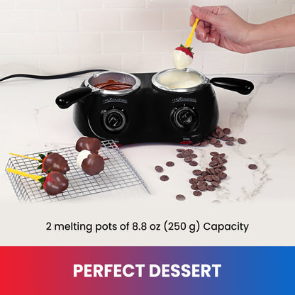 Total Chef Deluxe Chocolatiere Dual Chocolate Melter, 500g Black