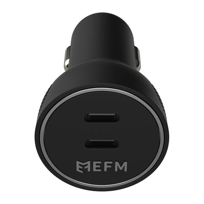 EFM 60W Dual Port Car Charger with Power Delivery & PPS (Black)