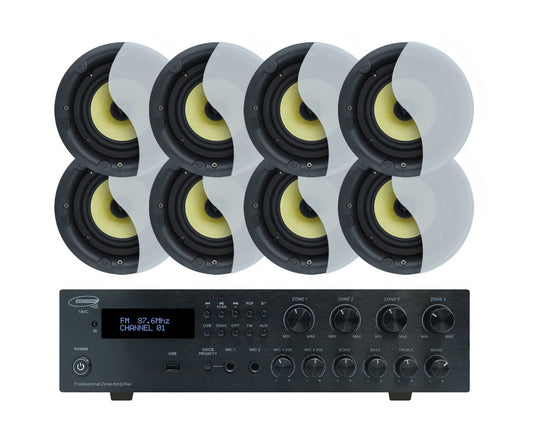 Weconic Bluetooth Amplifier + 8x6" Ceiling Speakers Package