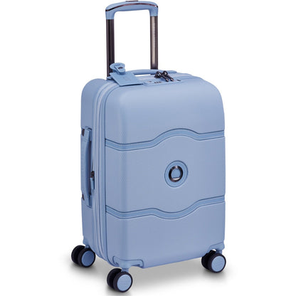 Delsey Chatelet Air 2.0 Carry On 4 Wheel Suitcase with TSA Lock Light Blue 55 cm