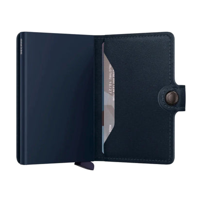 Secrid Miniwallet Compact RFID Mens Travel Wallet European Leather Navy