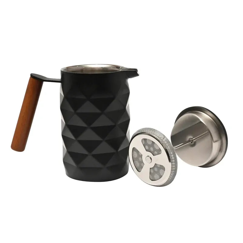 Coffee Culture Diamond Stainless Steel French Coffee Press 600ml (Matt Black)