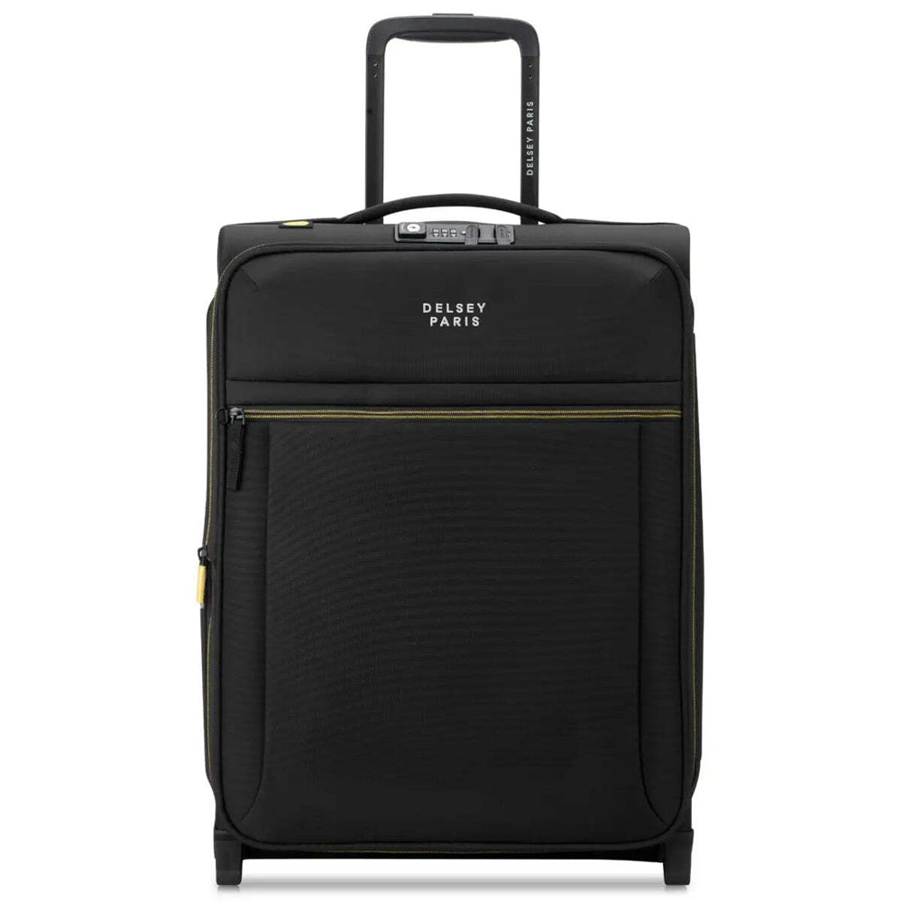 Delsey Brochant 3 - 55 cm Slim 2-Wheel Expandable Carry-on Suitcase - Deep Black