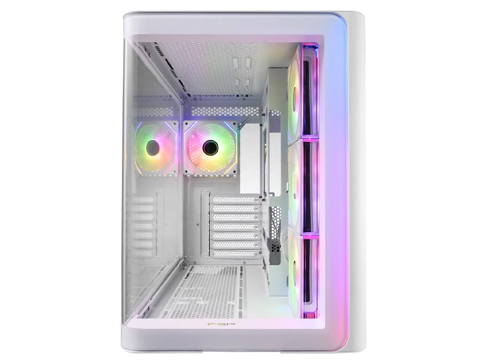 FSP M580 Curved Tempered Glass ATX Mid-Tower Case - White