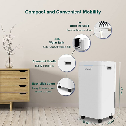 AROVEC 2-in-1 Smart Dehumidifier & Air Purifier – 10L/Day, 2.5L Tank, 30m² Coverage